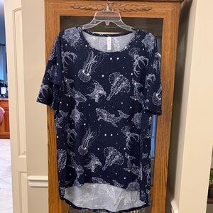 LuLaRoe Navy Blue Celestial Graphic Tee